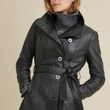 Victoria Belted Leather Jacket