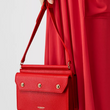 Burberry Small Leather Title Bag With Pocket Detail Red