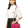 Prada Diagramme Medium Leather Bag Fuchsia