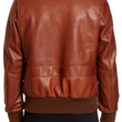 Pebble Texture Leather Bomber Jacket