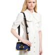 Prada Cahier Leather Shoulder Bag Blue
