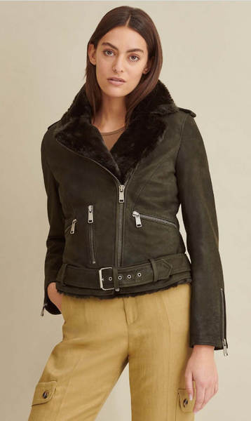 Leather Jacket with Faux