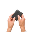 Prada Saffiano Leather Card Holder Metal Logo Black
