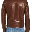 Tanned Cowhide Leather Moto Jacket