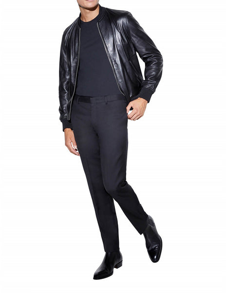 LEATHER BOMBER JACKET