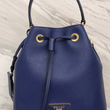 Prada Saffiano Leather Bucket Bag Blue