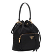 Prada Duet Fabric Shoulder Bag Black