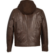 Leather Jacket with Removable Hood