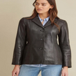 Notch Collar Leather Jacket