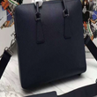 Prada Leather Briefcase Navy Blue