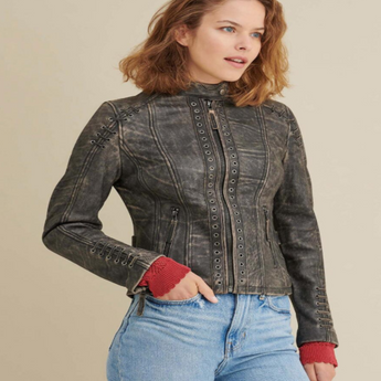 Stella Distressed Leather Jacket