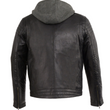 Leather Jacket with Removable Hood