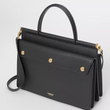 Burberry Small Leather Title Bag With Pocket Detail Black
