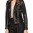 BLACK BIKER LEATHER JACKET