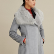 Faux-Shearling Asymmetric Coat
