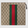 Gucci GG Supreme Web Pouch Beige/Ebony