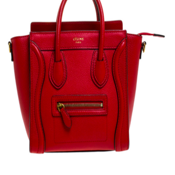 Celine Nano Luggage Tote Red