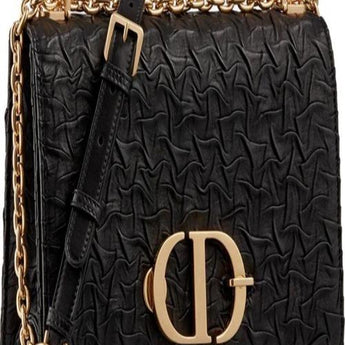Dior Wavy-Effect 30 Montaigne Bag With Chain Black