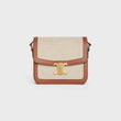 Celine Medium Triomphe Bag In Textile And Natural Calfskin