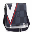 LV District PM Messenger Bag Damier Cobalt Canvas Red