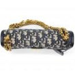Dior Addict Flap Bag Blue Oblique Canvas With Chain