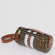Burberry The Monogram Stripe E-canvas And Leather Barrel Bag Bridle Brown
