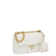 Prada Diagramme Medium Leather Bag White
