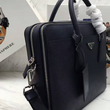 Prada Leather Briefcase Navy Blue
