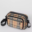 Burberry Vintage Check And Leather Crossbody Bag Archive Beige