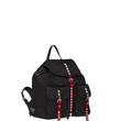 Prada Black Nylon Backpack Red