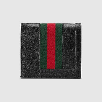 Gucci Ophidia Leather Card Case Wallet Black