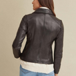 Knit Detail Leather Jacket