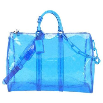 LV Keepall Bandouliere Monogram 50 Blue PVC