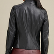 Asymmetrical Ribbed Leather Jacket