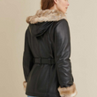 Plus Size Belted Leather Jacket