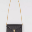 Burberry Small Quilted Monogram TB Envelope Clutch Black