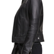 Stand Collar Leather Moto Jacket