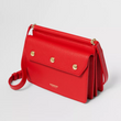 Burberry Small Leather Title Bag With Pocket Detail Red