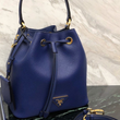 Prada Saffiano Leather Bucket Bag Blue