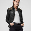 Black Leop Leather Jacket