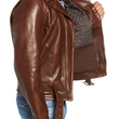 Tanned Cowhide Leather Moto Jacket