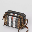 Burberry Monogram Stripe E-Canvas Camera Bag Bridle Brown
