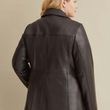 Plus Size Notch Collar Leather Jacket
