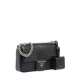 Prada Diagramme Medium Leather Bag Black