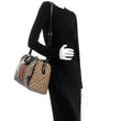 Gucci Boston Vintage Web Embroidered Bee Bag Dark Brown