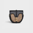 Celine Small Besace 16 Bag In Pony Calfskin With Leopard Print