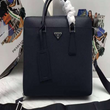 Prada Leather Briefcase Navy Blue
