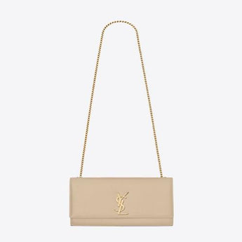 Saint Laurent Kate Medium in Grain De Poudre Embossed Leather Beige