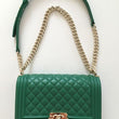 Chanel Boy Medium Handbag Green