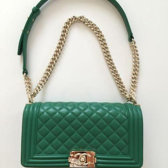 Chanel Boy Medium Handbag Green